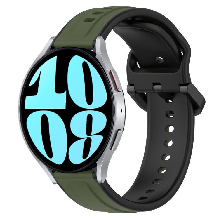 Cinturino in silicone bicolore con anello convesso da 20 mm, For Samsung Galaxy Watch 6 40mm, For Samsung Galaxy Watch 6 Classic 43mm