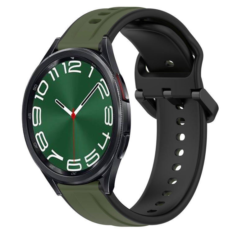 Cinturino in silicone bicolore con anello convesso da 20 mm, For Samsung Galaxy Watch 6 Classic 47mm, For Samsung Galaxy Watch 5 44mm