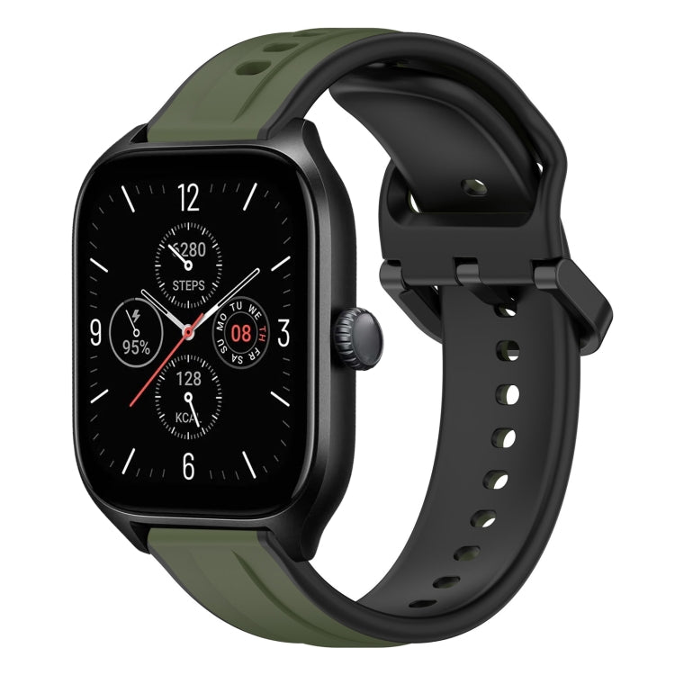 Cinturino in silicone bicolore con anello convesso da 20 mm, For Amazfit GTS 4, For Amazfit GTS 3