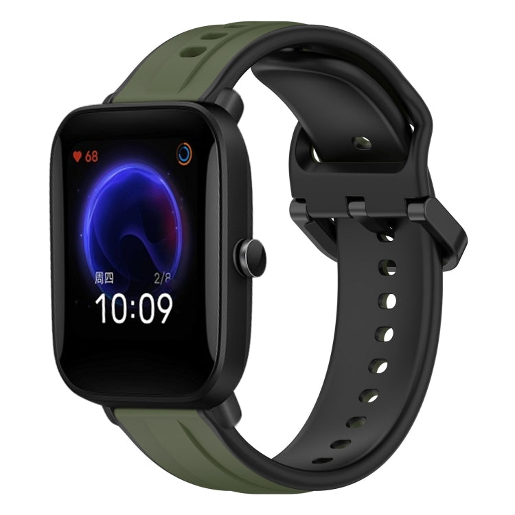 Cinturino in silicone bicolore con anello convesso da 20 mm, For Amazfit Pop, For Amazfit GTS 4 Mini