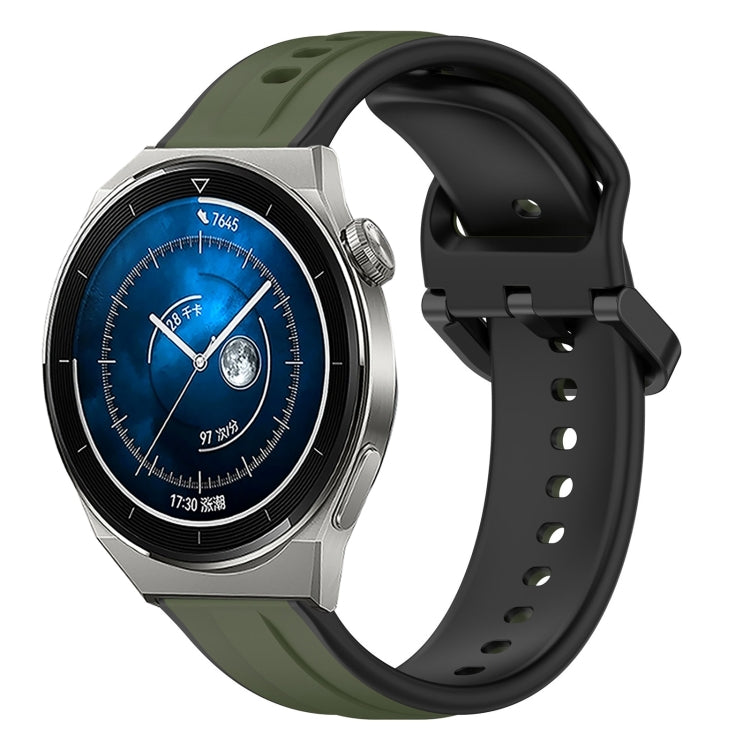 Cinturino in silicone bicolore con anello convesso da 20 mm, For Huawei Watch GT3 Pro 43mm, For Huawei Watch GT3 42mm