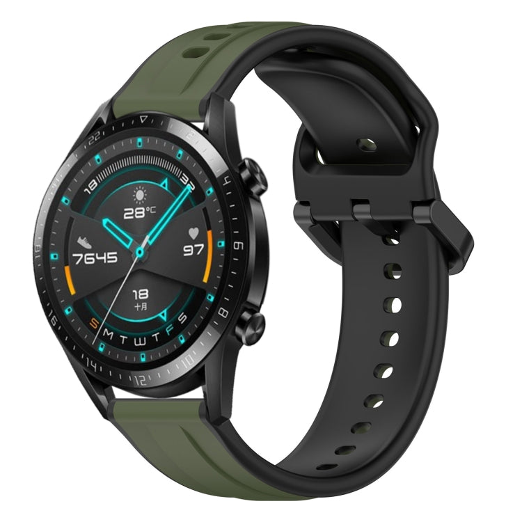 Cinturino in silicone bicolore con anello convesso da 20 mm, For Huawei Watch GT2 42mm, For Huawei Watch 2