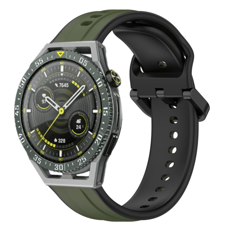 Cinturino in silicone bicolore con anello convesso da 22 mm, For Huawei Watch GT3 SE, For Huawei Watch GT3 Pro 46mm