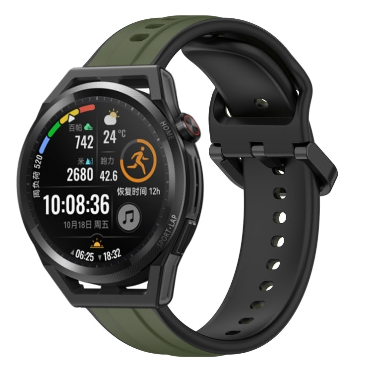 Cinturino in silicone bicolore con anello convesso da 22 mm, For Huawei Watch GT Runner, For Huawei Watch 3