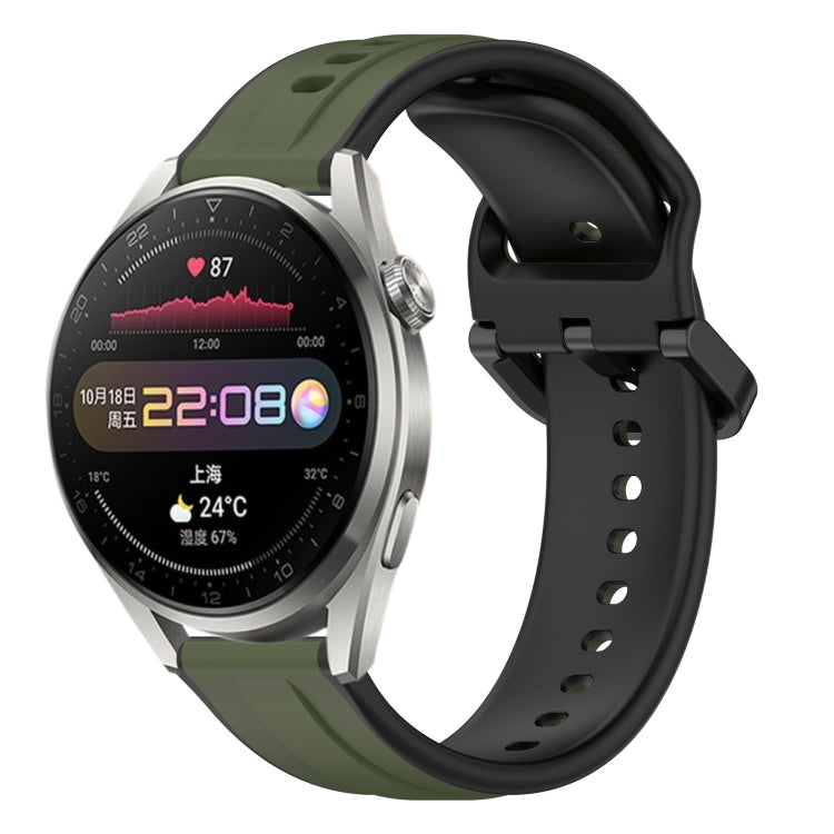Cinturino in silicone bicolore con anello convesso da 22 mm, For Huawei Watch 3 Pro, For Huawei GT2 Pro