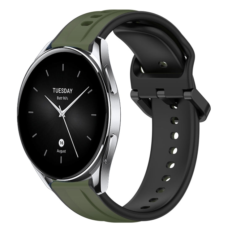 Cinturino in silicone bicolore con anello convesso da 22 mm, For Xiaomi Watch S2 42mm, For Xiaomi Watch S2 46mm
