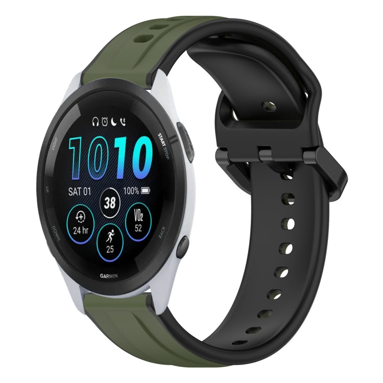 Cinturino in silicone bicolore con anello convesso da 22 mm, For Garmin Forerunner 265, For Garmin Forerunner 255