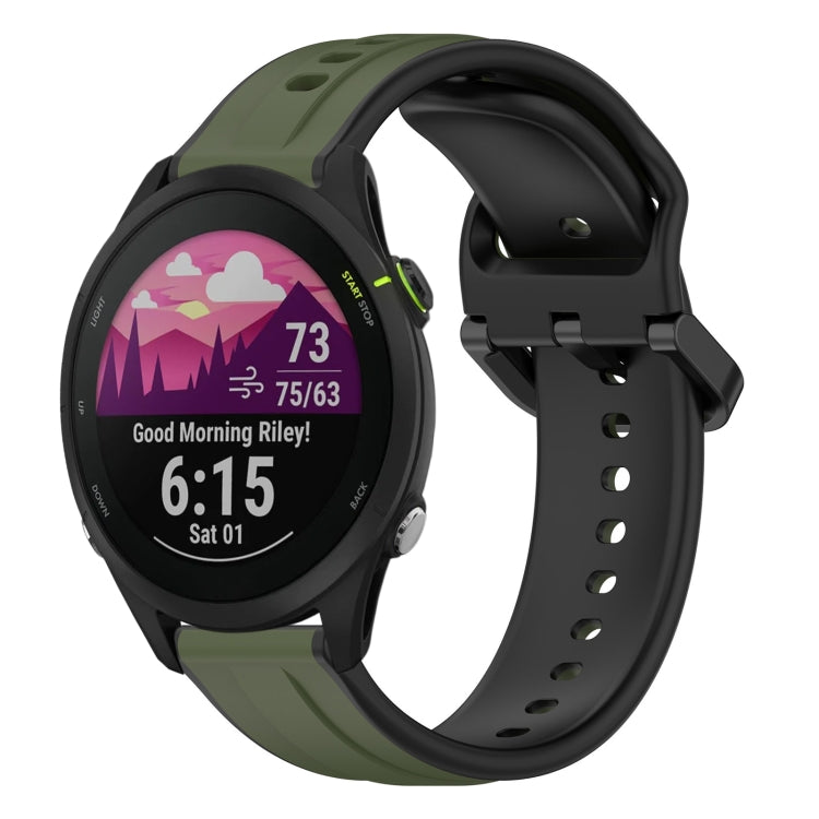 Cinturino in silicone bicolore con anello convesso da 22 mm, For Garmin Forerunner 255 Music, For Garmin Venu 2