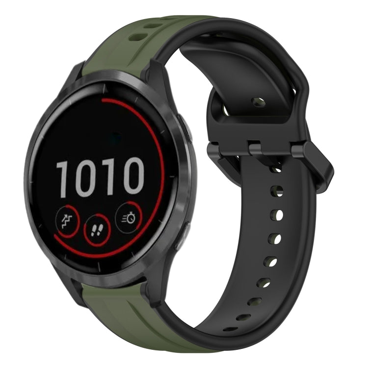 Cinturino in silicone bicolore con anello convesso da 22 mm, For Garmin Vivoactive4