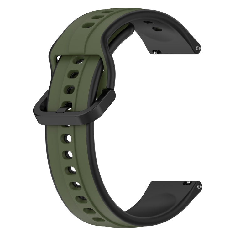 Cinturino in silicone bicolore con anello convesso da 22 mm, For Garmin Vivoactive4