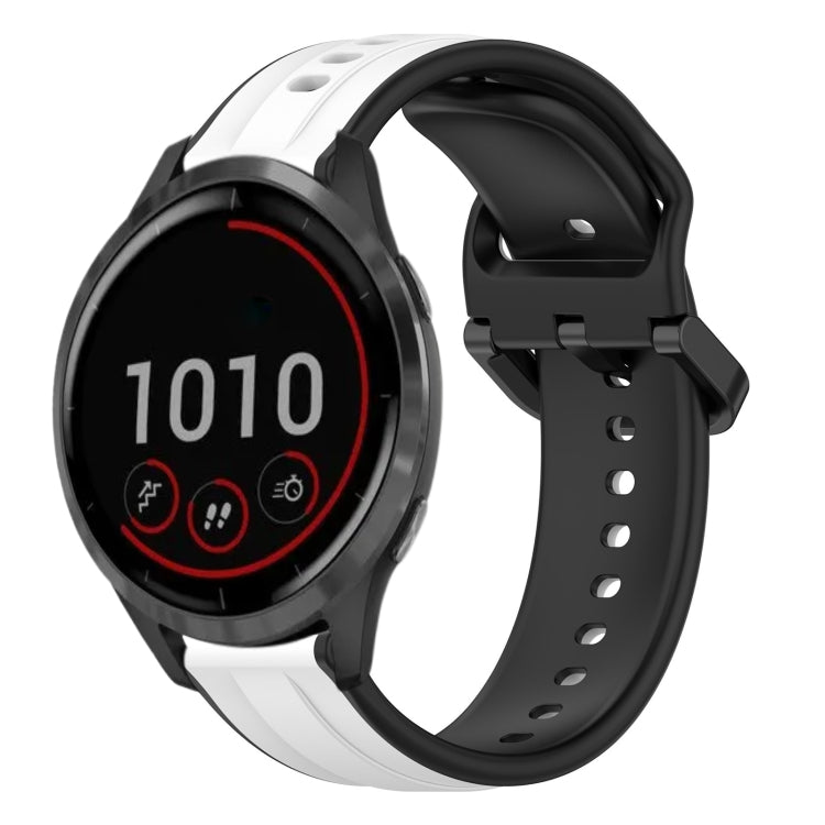 Cinturino in silicone bicolore con anello convesso da 22 mm, For Garmin Vivoactive4