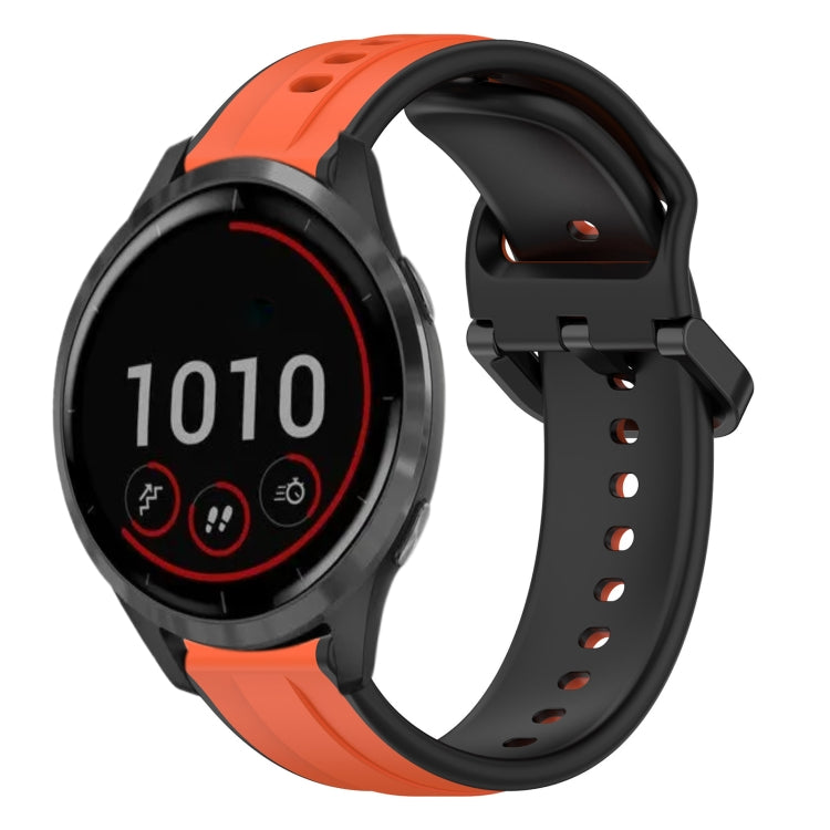 Cinturino in silicone bicolore con anello convesso da 22 mm, For Garmin Vivoactive4