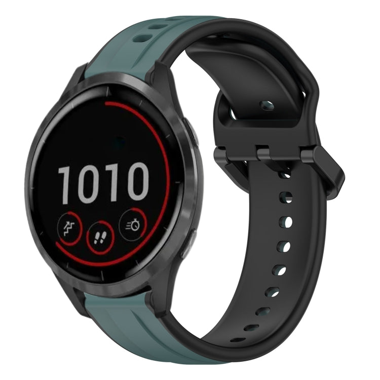 Cinturino in silicone bicolore con anello convesso da 22 mm, For Garmin Vivoactive4