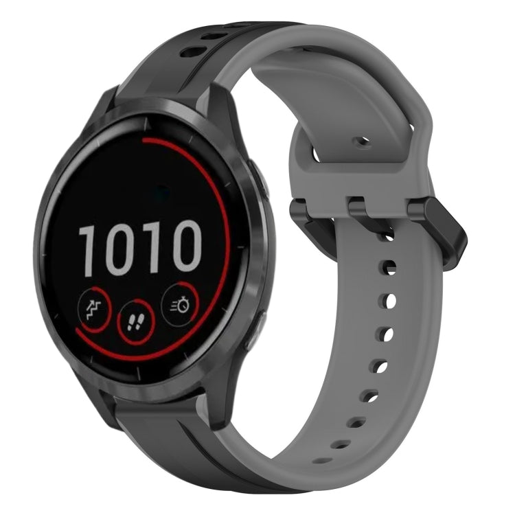 Cinturino in silicone bicolore con anello convesso da 22 mm, For Garmin Vivoactive4