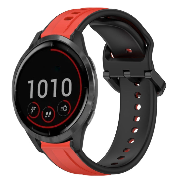 Cinturino in silicone bicolore con anello convesso da 22 mm, For Garmin Vivoactive4