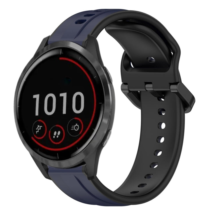 Cinturino in silicone bicolore con anello convesso da 22 mm, For Garmin Vivoactive4