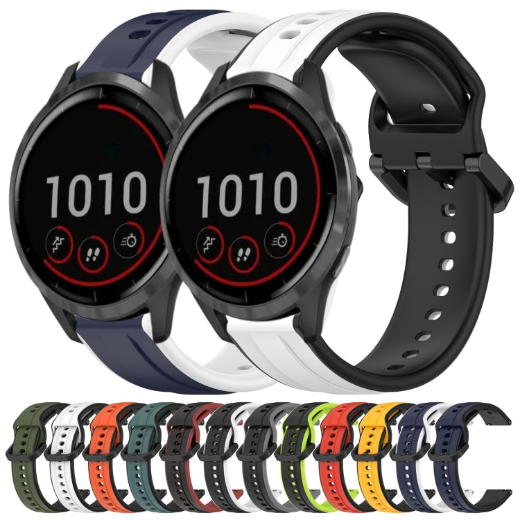 Cinturino in silicone bicolore con anello convesso da 22 mm, For Garmin Vivoactive4