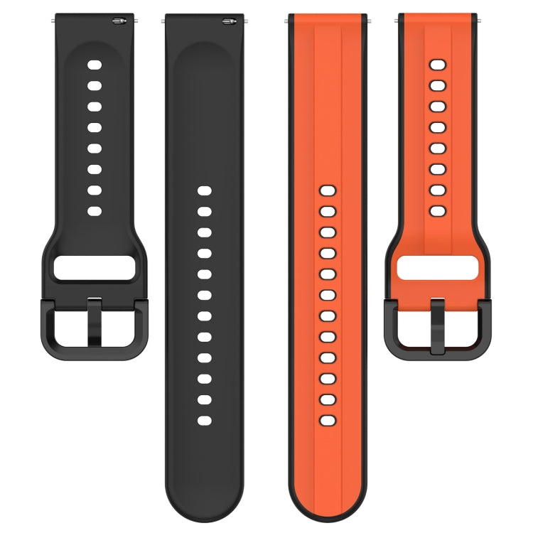 Cinturino in silicone bicolore con anello convesso da 22 mm, For Garmin Vivoactive4