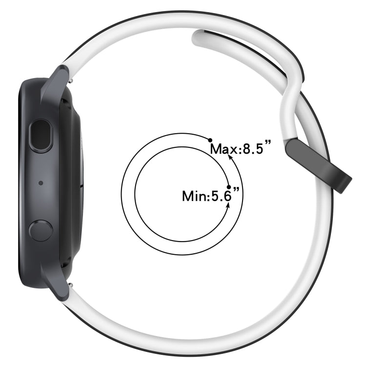 Cinturino in silicone bicolore con anello convesso da 22 mm, For Garmin Vivoactive4