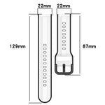 Cinturino in silicone bicolore con anello convesso da 22 mm, For Garmin Vivoactive4