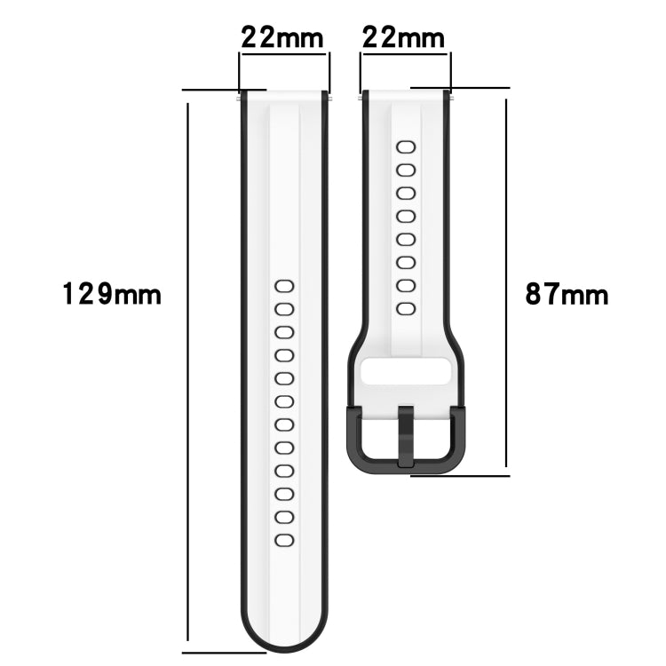 Cinturino in silicone bicolore con anello convesso da 22 mm, For Garmin Vivoactive4