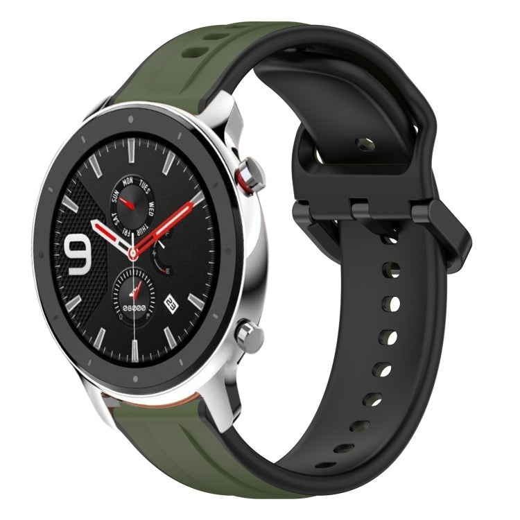 Cinturino in silicone bicolore con anello convesso da 22 mm, For Amazfit GTR 4, For Amazfit GTR 4 Pro