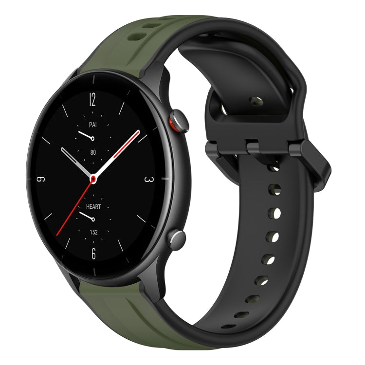 Cinturino in silicone bicolore con anello convesso da 22 mm, For Amazfit GTR 2e, For Amazfit GTR 2