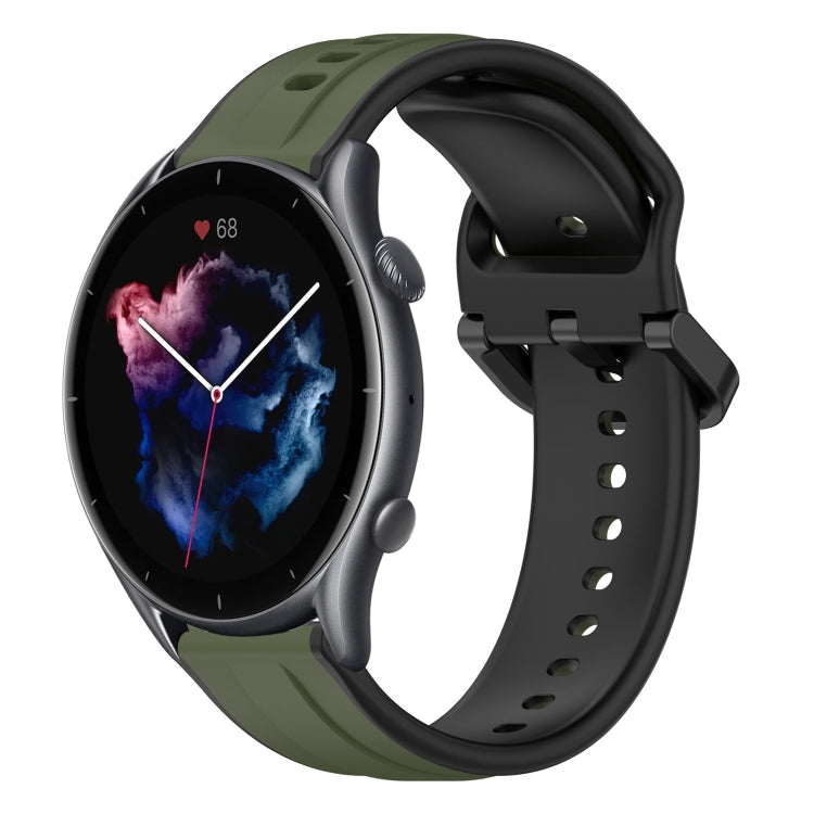 Cinturino in silicone bicolore con anello convesso da 22 mm, For Amazfit 3, For Amazfit GTR 47mm
