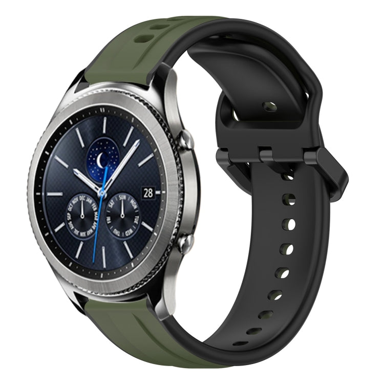 Cinturino in silicone bicolore con anello convesso da 22 mm, For Samsung Gear S3 Classic, For Samsung Gear S3 Frontier