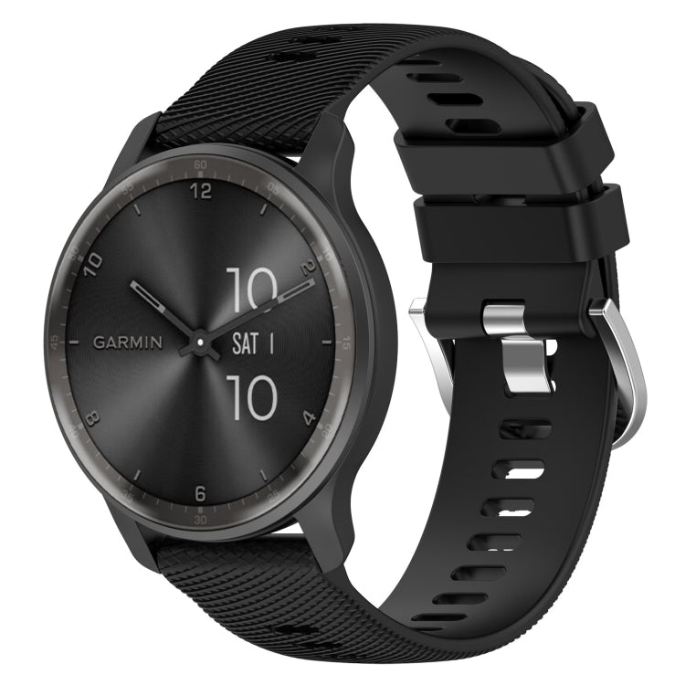 Cinturino per orologio in silicone tinta unita testurizzato a croce da 20 mm, For Garmin Venu SQ, For Garmin VivoMove Style