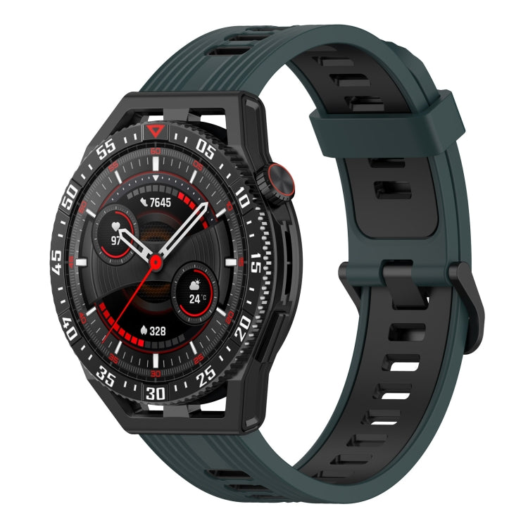 Cinturino in silicone bicolore verticale da 22 mm, For Garmin Vivoactive4