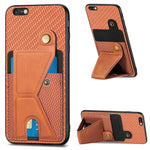 Portafoglio in fibra di carbonio Flip Card Custodia per telefono con supporto a forma di K, For iPhone 6 / 6s, For iPhone 6 Plus / 6s Plus, For iPhone SE 2022 / 2020 / 7 / 8, For iPhone 7 Plus / 8 Plus