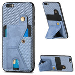 Portafoglio in fibra di carbonio Flip Card Custodia per telefono con supporto a forma di K, For iPhone 6 / 6s, For iPhone 6 Plus / 6s Plus, For iPhone SE 2022 / 2020 / 7 / 8, For iPhone 7 Plus / 8 Plus