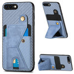 Portafoglio in fibra di carbonio Flip Card Custodia per telefono con supporto a forma di K, For iPhone 6 / 6s, For iPhone 6 Plus / 6s Plus, For iPhone SE 2022 / 2020 / 7 / 8, For iPhone 7 Plus / 8 Plus