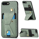 Portafoglio in fibra di carbonio Flip Card Custodia per telefono con supporto a forma di K, For iPhone 6 / 6s, For iPhone 6 Plus / 6s Plus, For iPhone SE 2022 / 2020 / 7 / 8, For iPhone 7 Plus / 8 Plus