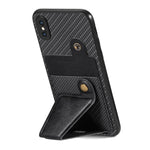 Portafoglio in fibra di carbonio Flip Card Custodia per telefono con supporto a forma di K, For iPhone X / XS, For iPhone XR, For iPhone XS Max, For iPhone 11