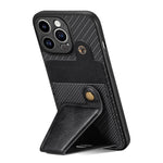 Portafoglio in fibra di carbonio Flip Card Custodia per telefono con supporto a forma di K, For iPhone 13 Pro, For iPhone 13 Pro Max, For iPhone 14, For iPhone 14 Plus