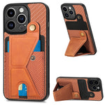 Portafoglio in fibra di carbonio Flip Card Custodia per telefono con supporto a forma di K, For iPhone 13 Pro, For iPhone 13 Pro Max, For iPhone 14, For iPhone 14 Plus
