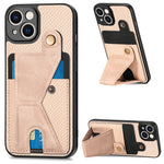 Portafoglio in fibra di carbonio Flip Card Custodia per telefono con supporto a forma di K, For iPhone 13 Pro, For iPhone 13 Pro Max, For iPhone 14, For iPhone 14 Plus