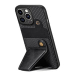 Portafoglio in fibra di carbonio Flip Card Custodia per telefono con supporto a forma di K, For iPhone 14 Pro, For iPhone 14 Pro Max