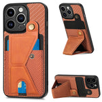 Portafoglio in fibra di carbonio Flip Card Custodia per telefono con supporto a forma di K, For iPhone 14 Pro, For iPhone 14 Pro Max