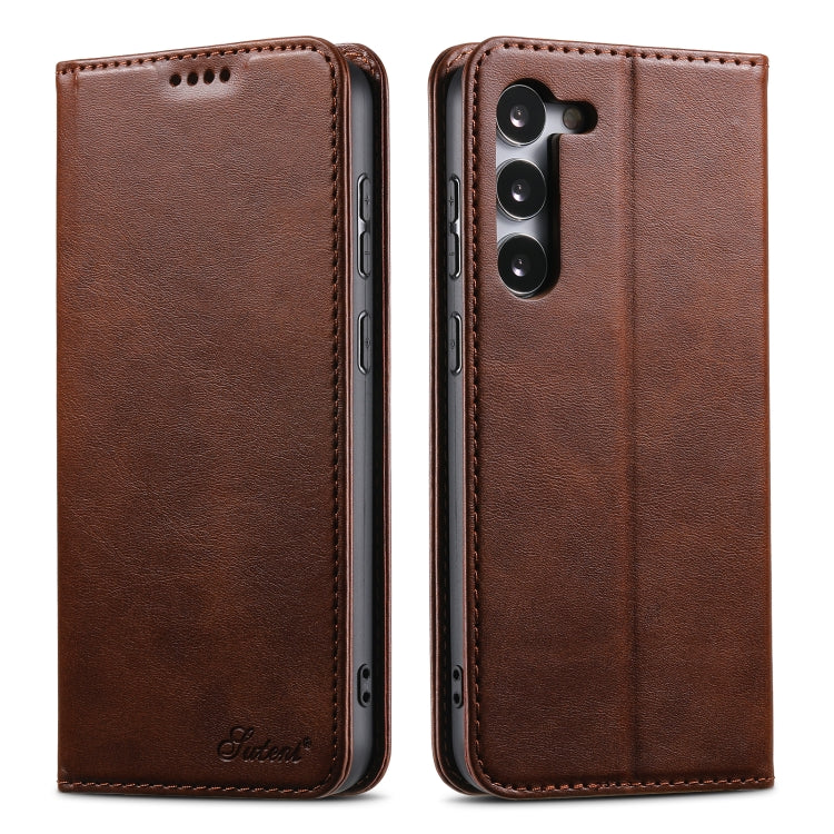 Suteni Calf Texture Custodia orizzontale in pelle flip P Horn, For Samsung Galaxy S24 Ultra 5G, For Samsung Galaxy S24+ 5G, For Samsung Galaxy S24 5G, For Samsung Galaxy S23 Ultra 5G, For Samsung Galaxy S23+ 5G, For Samsung Galaxy S23 5G