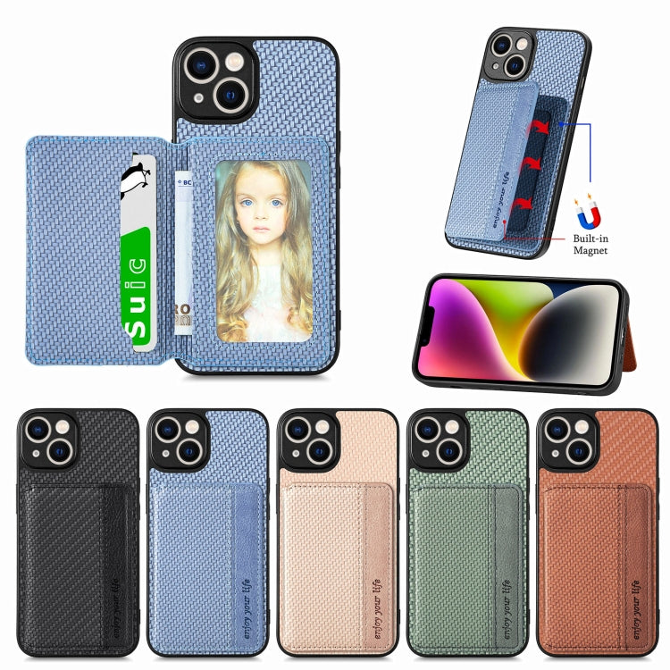 Custodia per telefono con borsa per carte magnetiche in fibra di carbonio, For iPhone 14, For iPhone 14 Plus, For iPhone 14 Pro, For iPhone 14 Pro Max