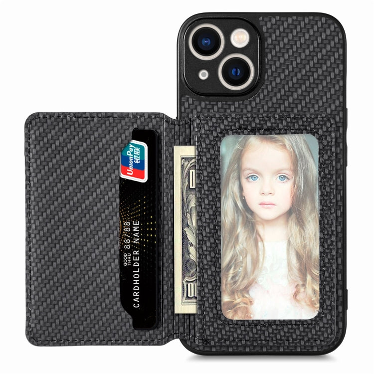 Custodia per telefono con borsa per carte magnetiche in fibra di carbonio, For iPhone 14, For iPhone 14 Plus, For iPhone 14 Pro, For iPhone 14 Pro Max