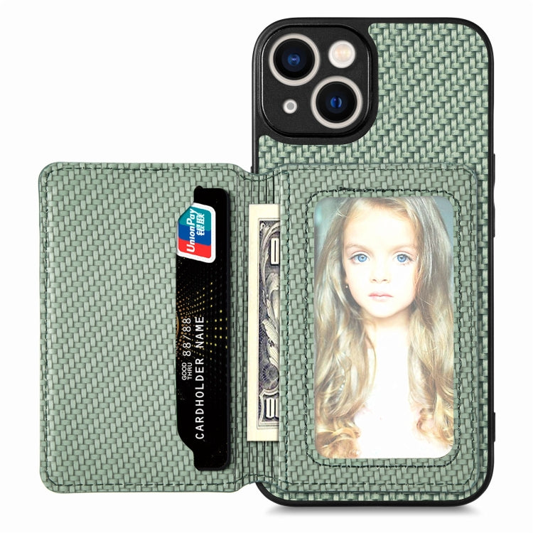 Custodia per telefono con borsa per carte magnetiche in fibra di carbonio, For iPhone 14, For iPhone 14 Plus, For iPhone 14 Pro, For iPhone 14 Pro Max