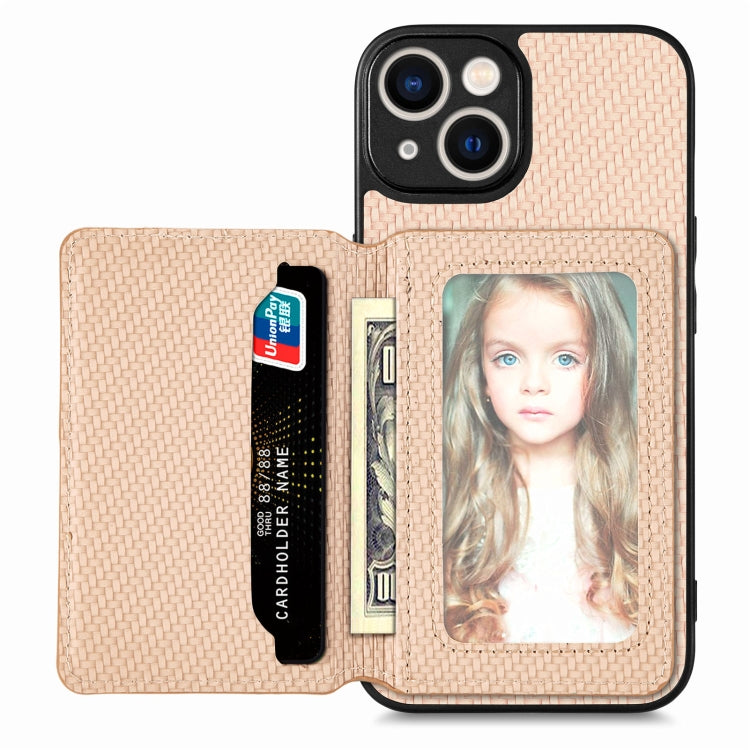 Custodia per telefono con borsa per carte magnetiche in fibra di carbonio, For iPhone 14, For iPhone 14 Plus, For iPhone 14 Pro, For iPhone 14 Pro Max