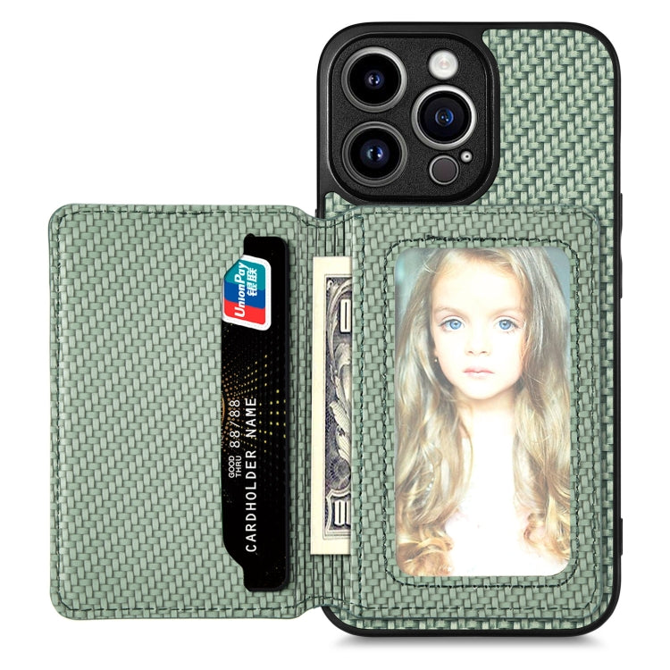 Custodia per telefono con borsa per carte magnetiche in fibra di carbonio, For iPhone 14, For iPhone 14 Plus, For iPhone 14 Pro, For iPhone 14 Pro Max
