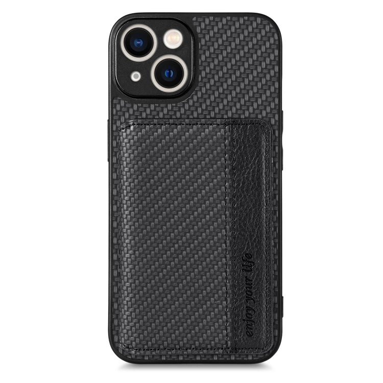 Custodia per telefono con borsa per carte magnetiche in fibra di carbonio, For iPhone 13, For iPhone 13 mini, For iPhone 13 Pro, For iPhone 13 Pro Max
