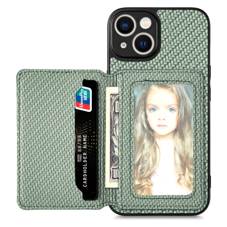 Custodia per telefono con borsa per carte magnetiche in fibra di carbonio, For iPhone 13, For iPhone 13 mini, For iPhone 13 Pro, For iPhone 13 Pro Max