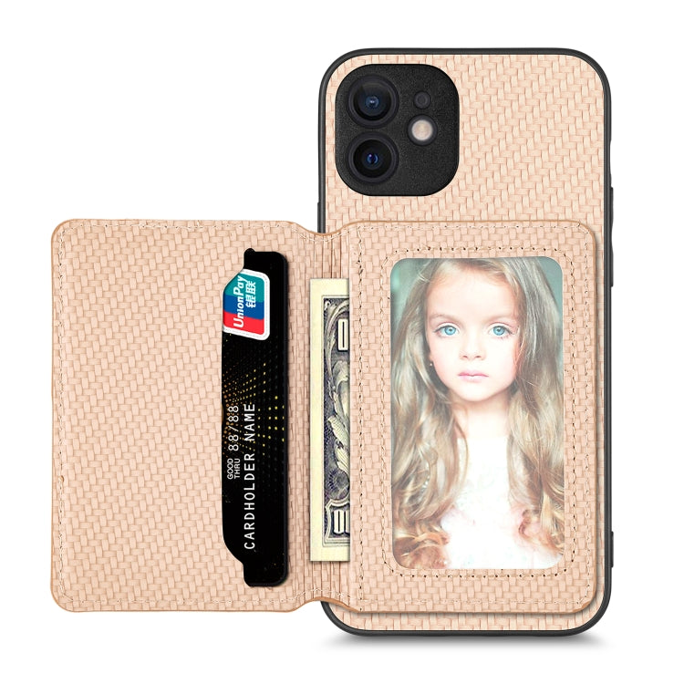 Custodia per telefono con borsa per carte magnetiche in fibra di carbonio, For iPhone 12 mini, For iPhone 12, For iPhone 12 Pro, For iPhone 12 Pro Max